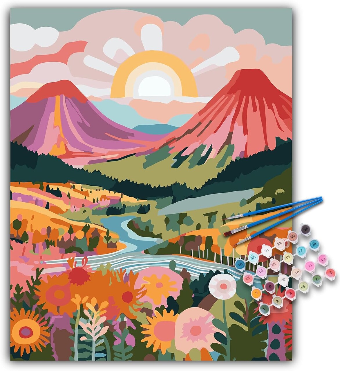 Abstract Landscape Acrylic Adult Paint by Number Kits (16"x20")